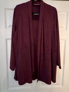Susan Graver Tank and Open Front Cardigan Set